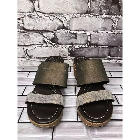 Donald Pliner Shera Copper Metallic Straps Cork Wedge Sandals Women 7.5M US/38EU - Picture 2 of 16